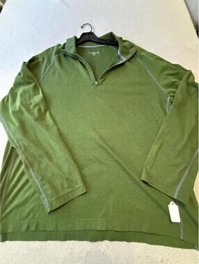 Cloudveil Men's Long Sleeve Green Quarter Zip Pullover XXL